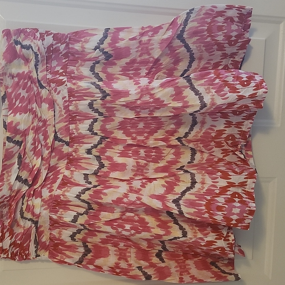 Joe Fresh Tye Dye Patterned Cotton Mini Skirt With Lining And Side Zip